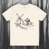 L'inganno dei mulini a vento, Don Chisciotte, Maglietta Letteratura Classica, T-shirt da Lettura, T-shirt per Romanzi, Top per Amanti dei Libri, Lettore, Maglietta Unisex Vintage