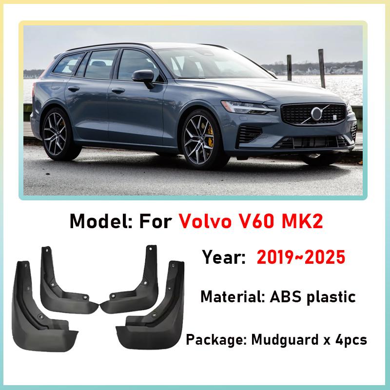 Car Mudguards For Volvo V60 2019~2025 2022 2024 Anti-splash Flap Front Rear Mud Guard Mudflap Fender Auto Tools Accessories 4PCS