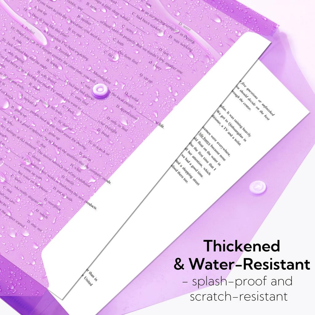 6/12pcs 11-Hole A4 Binder Pockets | Transparent Colorful PP File Bags & Label Pocket - Document Organizer for School Office Home