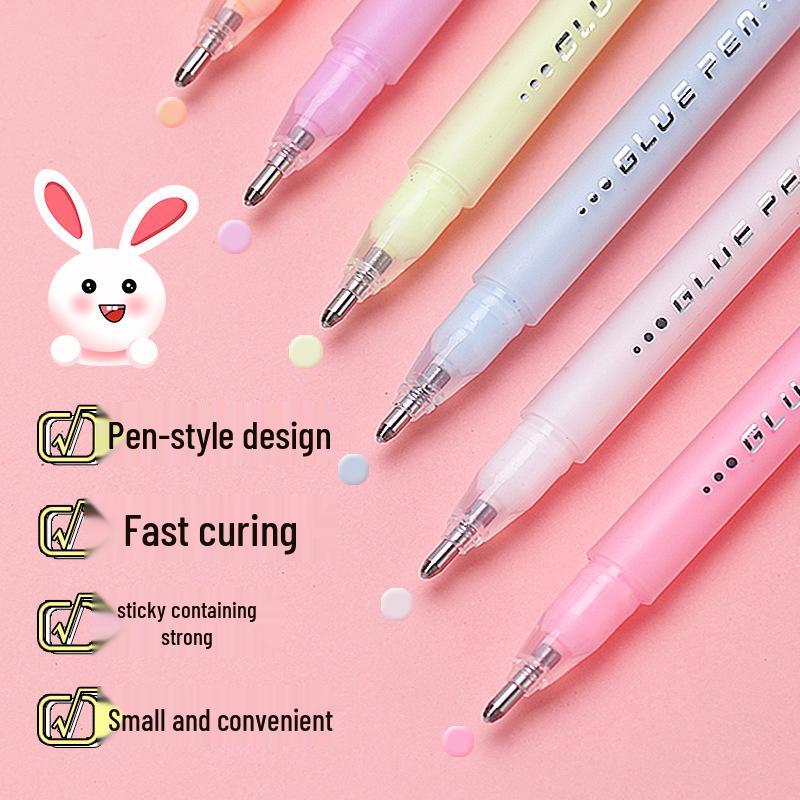 Colorful Dot Glue Pen for Kids' Crafts & Journals - Quick-Drying, Student-Friendly Tape.