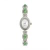 Vintage Ovaal Kwarts Horloge met Jade-Stijl Armband voor Dames