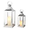 Wedding Silver Lantern Set Square Stainless Steel Lantern Best Indoor Outdoor Decoration Without Candles