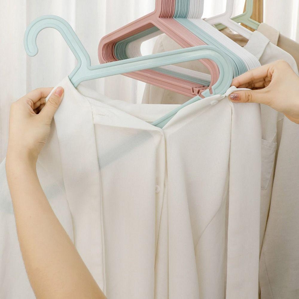 10Pcs Nordic Style Clothes Drying Rack Plastic Clothes Display Hangers Baby Hangers  Closet