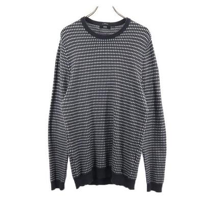 Kaschmir-Mischung Langarmpullover M Schwarz x weiß Strick Herren Gebraucht