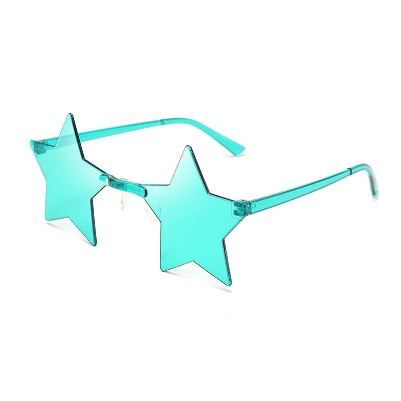 Star Shape Sun Eyeglasses Ultra Light Funny Pentagram Candy Colors Eyewear Decoration Party Rimless Sunglasses UV400 Gafas De Sol