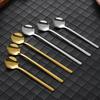 Cute Long Handle Spoons Stainless Steel Golden Coffee Spoon Dessert Ice Cream Spoon Kitchen Food Tableware Dinner Set Wedding