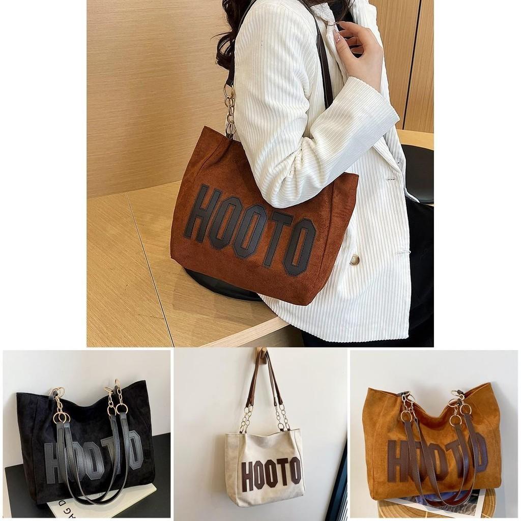 Large Capacity Canvas Tote Bag For College Students Elegant Soft Pu Material Available In Black White Brown And Coffee Colors