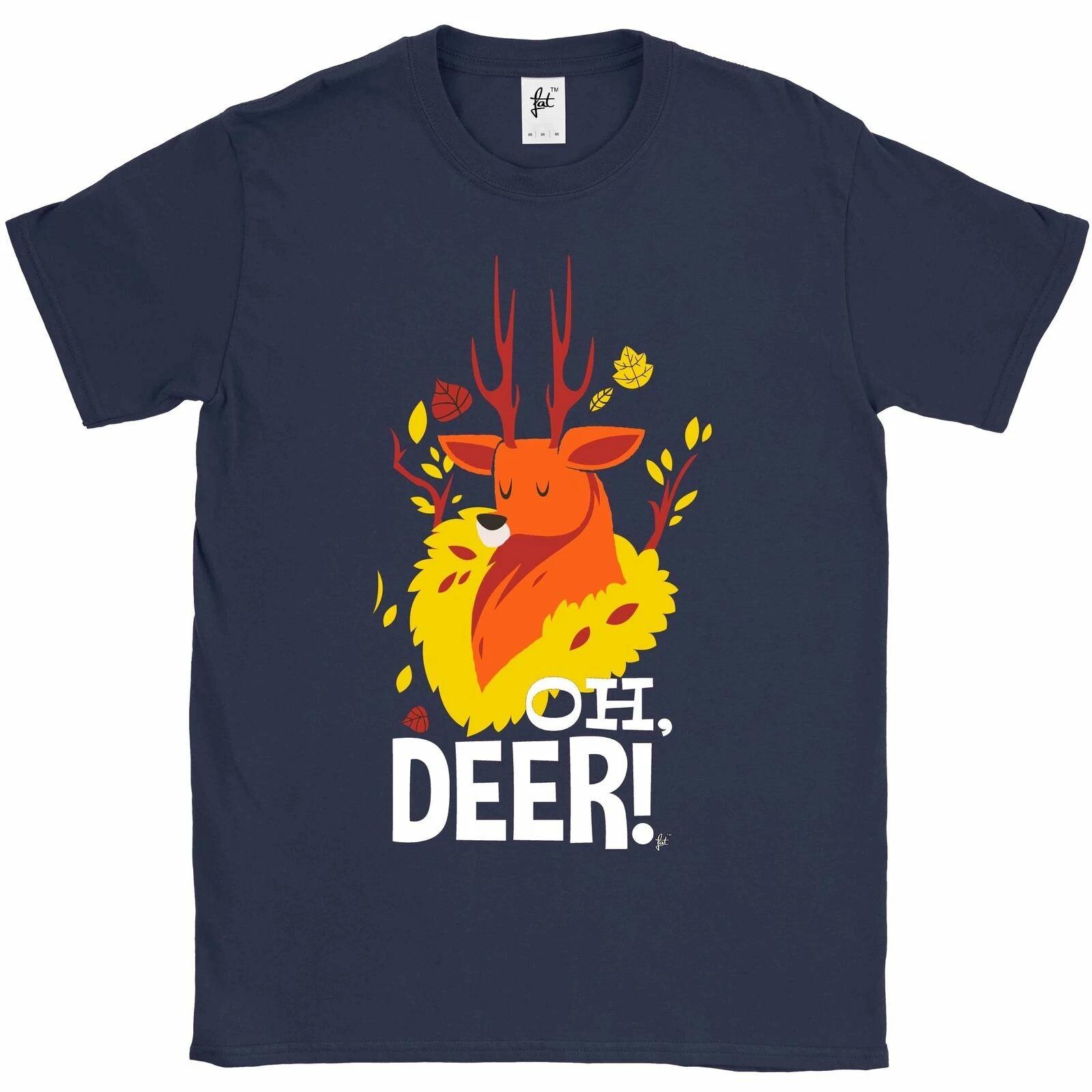 Oh Deer! Oh Dear Stag Deer Funny Expression Mens T-Shirt XS