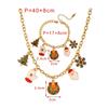 Christmas Bracelet & Necklace: Snowman, Santa, Bell & Wreath Pendants - European & American Creative Design