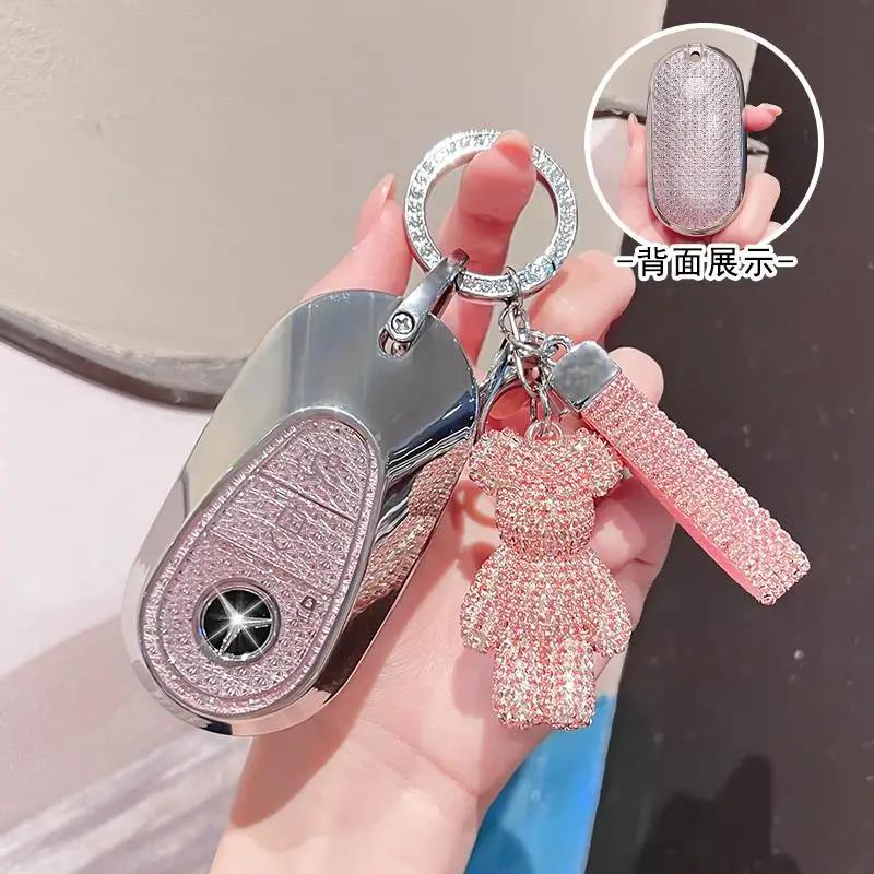 SFX1  Car Key Case Cover for Mercedes Benz 2022 C S Class W206 W223 S350 C260 C300 S400 S450 S500 TPU Shell Fob Holder Protector