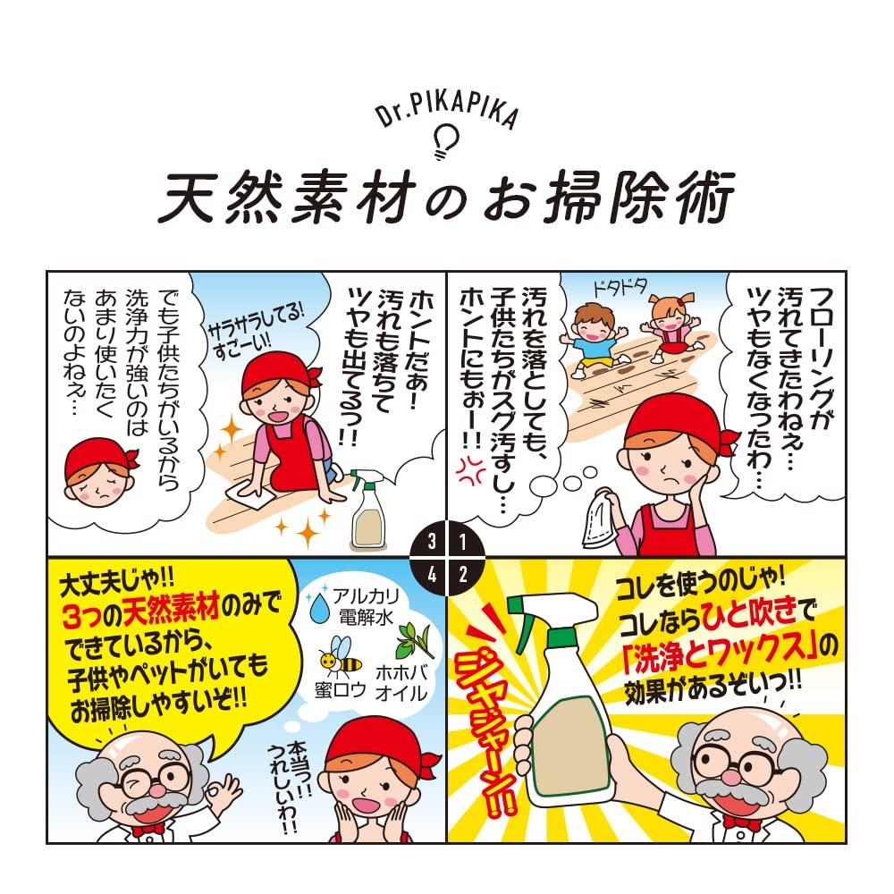 Aimedia Floor Cleaner, Stain Remover + Wax, 2-Pack (300ml x 2), Made in Japan, Multi-Cleaner for Flooring, Natural Ingredients, Cleans and Waxes.