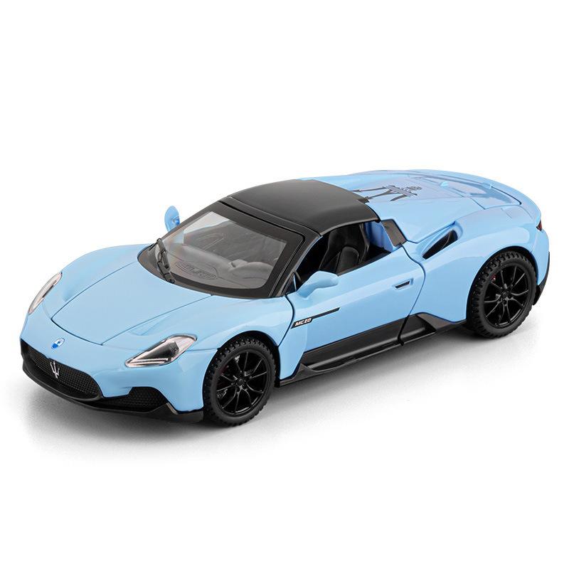 1/32 Maseratis MC20 Cabrio Coupe Alloy Sports Car Model Diecast Metal Track Racing Vehicles Car Model Sound and Light Kids Gifts