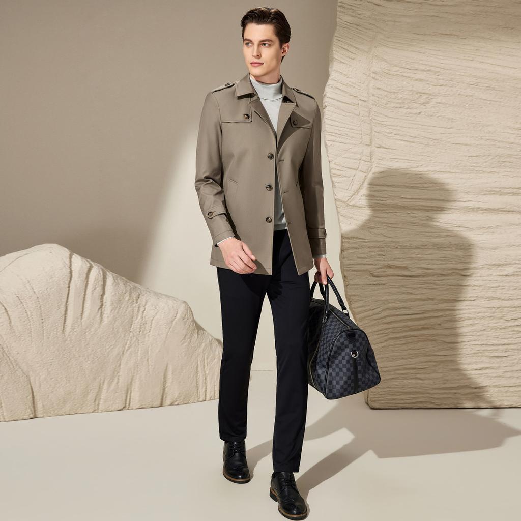 [Light Luxury and Simplicity] Autumn Classic Collar Casual Windbreaker for Men