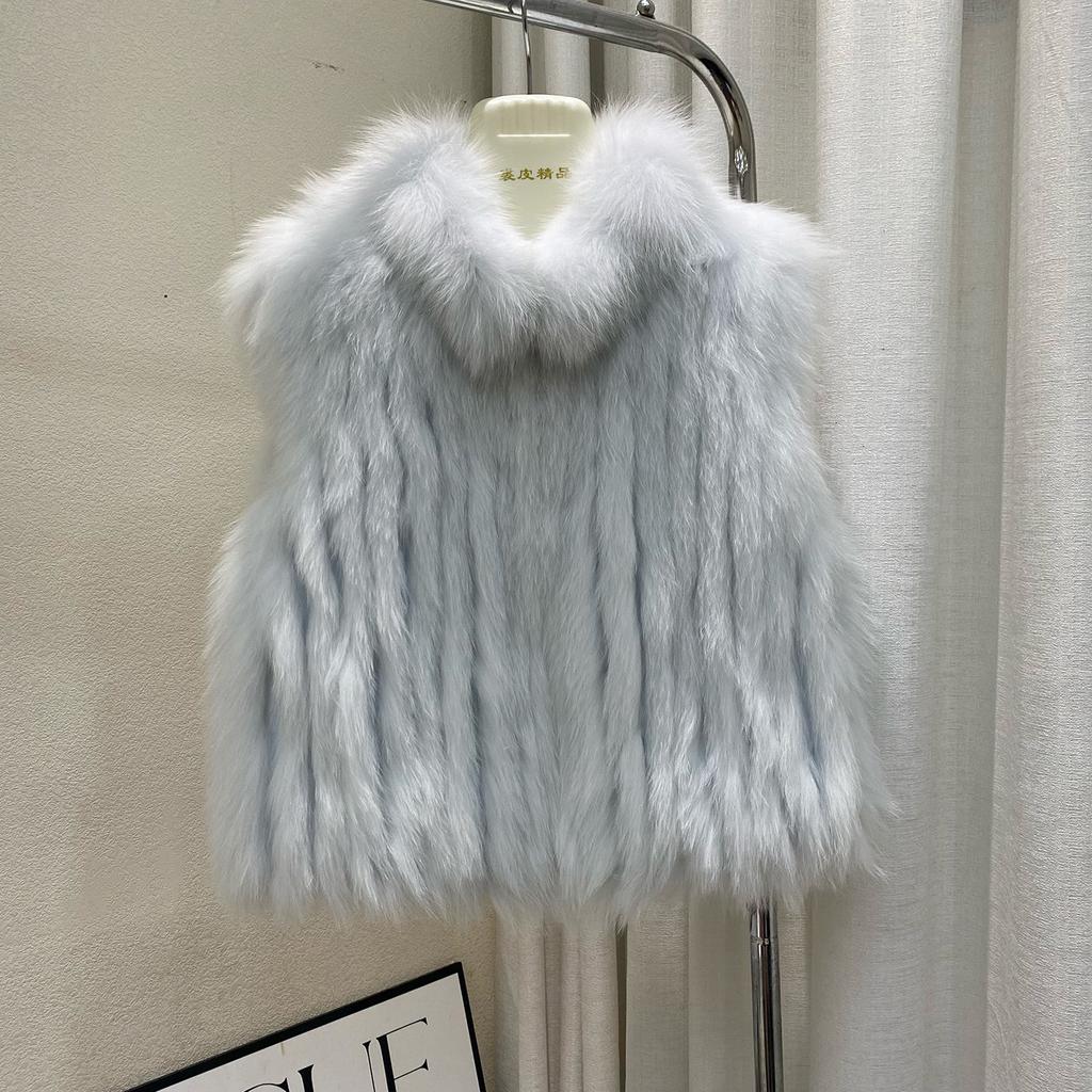 Fox hair, car strips, vest, fur jacket, women's autumn and winter new vest, warm, young and thin