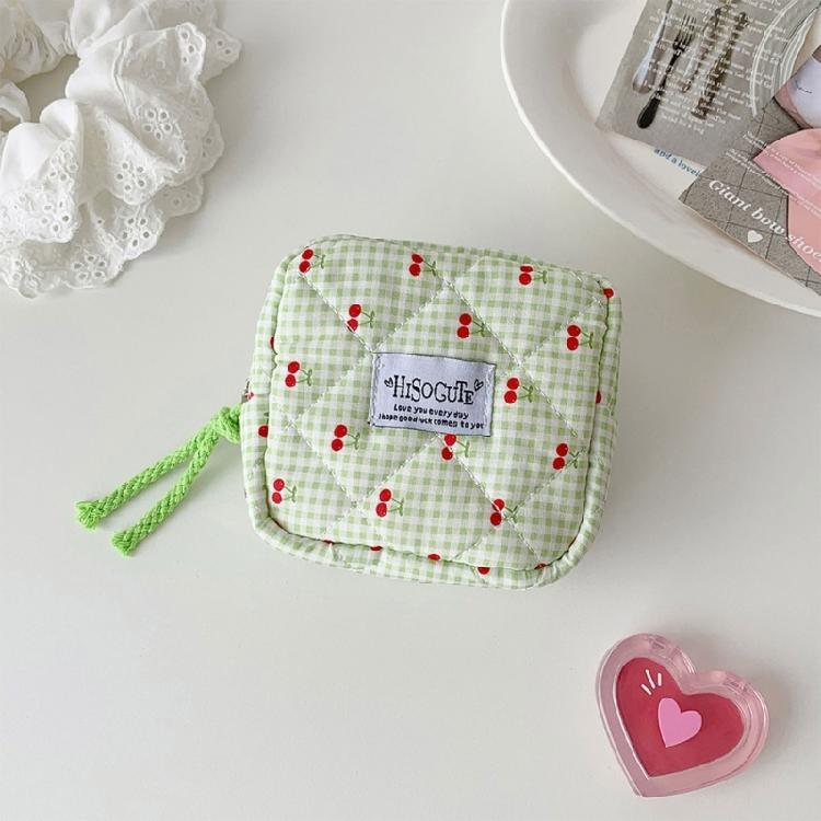 Cherries Decoration Sanitary Pad Storage Bag Water Resistant Practical Polyester Organizer For Travel Cosmetic