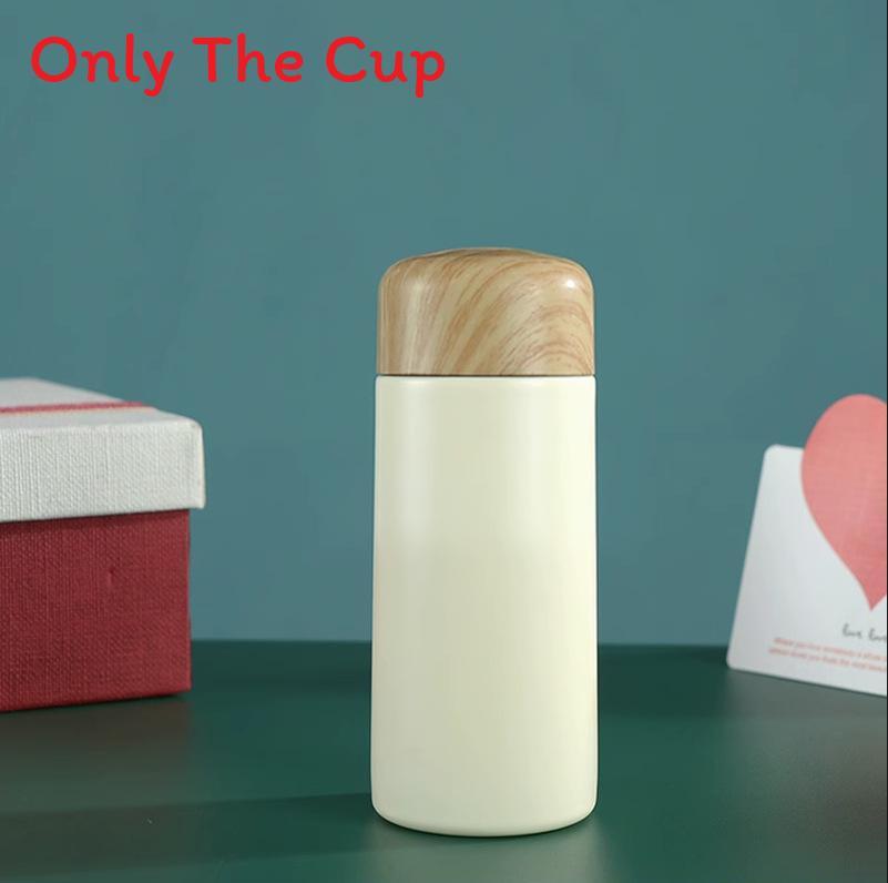 Japanese Retro Insulated Bottle With Wooden Lid For Office And Travel Use