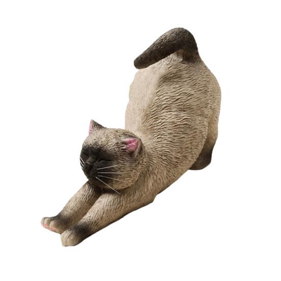 Mini Estatuetas de Gato Fofas Resina Gato Estátua se Esfriando Escultura de Gatinho Pequeno para Interior