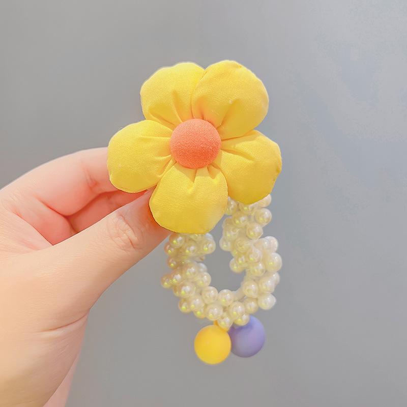 Princess Crown Pearl Hair Ties for Girls - Korean Style Bun and Ponytail Accessories