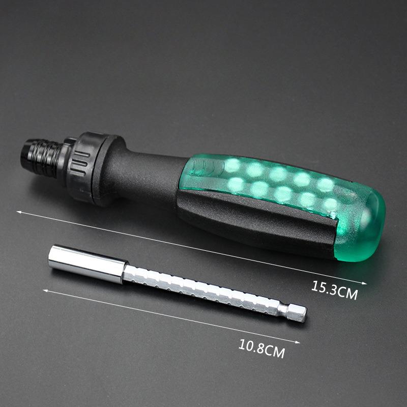 

11-in-1 Ratchet Screwdriver Set Telescopic Two-Way Forward Reverse ABS Handle Multifunctional Bits Driver зелёный