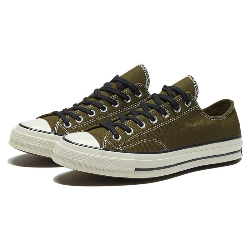 Converse 1970s Solid Colour Lace-Up Casual Low-Top Canvas Shoes Unisex Army Green