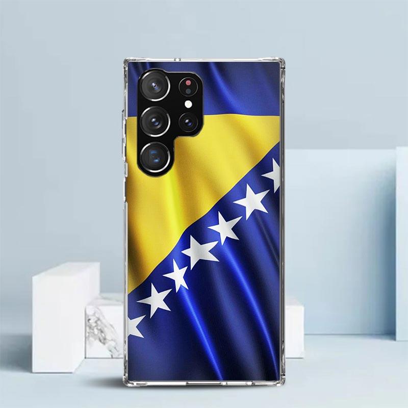 Bosnia And Herzegovina Flag Phone Case For Samsung Galaxy S24 S25 Edge S26 Ultra S22 S23 Plus S21 + S20 FE Soft TPU Back Cover G