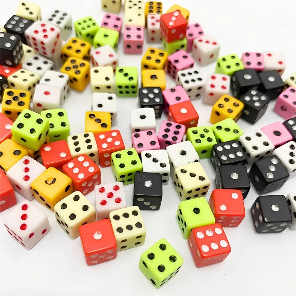 120/300pcs 8mm Plastic Mixing Color Dice Six Sided Square Dice Set Tabletop Board Game Accessories YMY