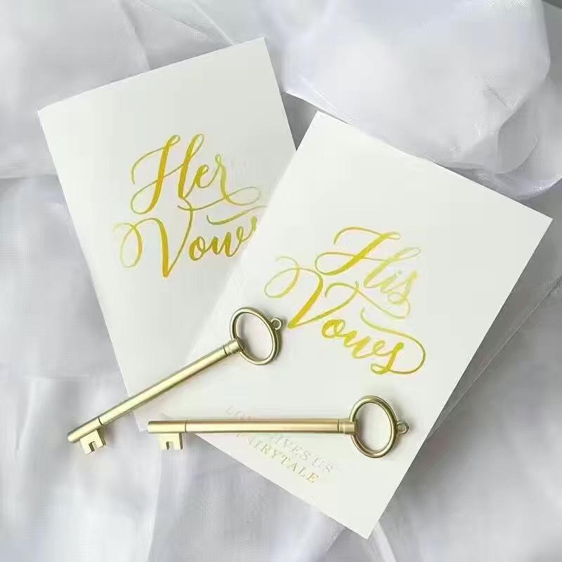 Mori Style Wedding Vows Book Set - Bride & Groom Vow and Speech Cards
