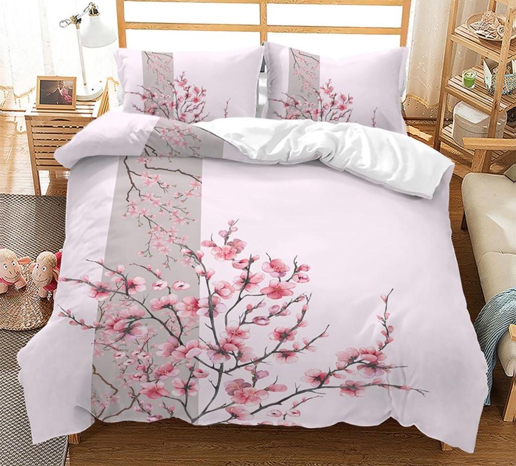 

Comforter Spring Flower King Size Double Bed Pink Cherry Blossom Bedding Set For Girls Teens Adults Room Decoration 3 Pcs Comforter (quilt)-EU Single(135*200cm)3pcs