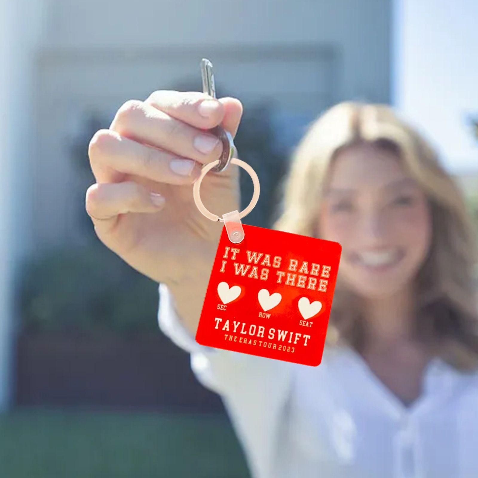 Commemorative Heart-Shaped Acrylic Keychain Excludes Buckle Shown in Picture