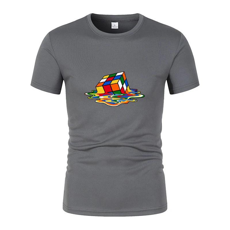 Summer New Fashionable And Interesting Rubik'S Printed Men'S Short-Sleeved T-Shirt Harajuku Street Casual Unisex Sports Top