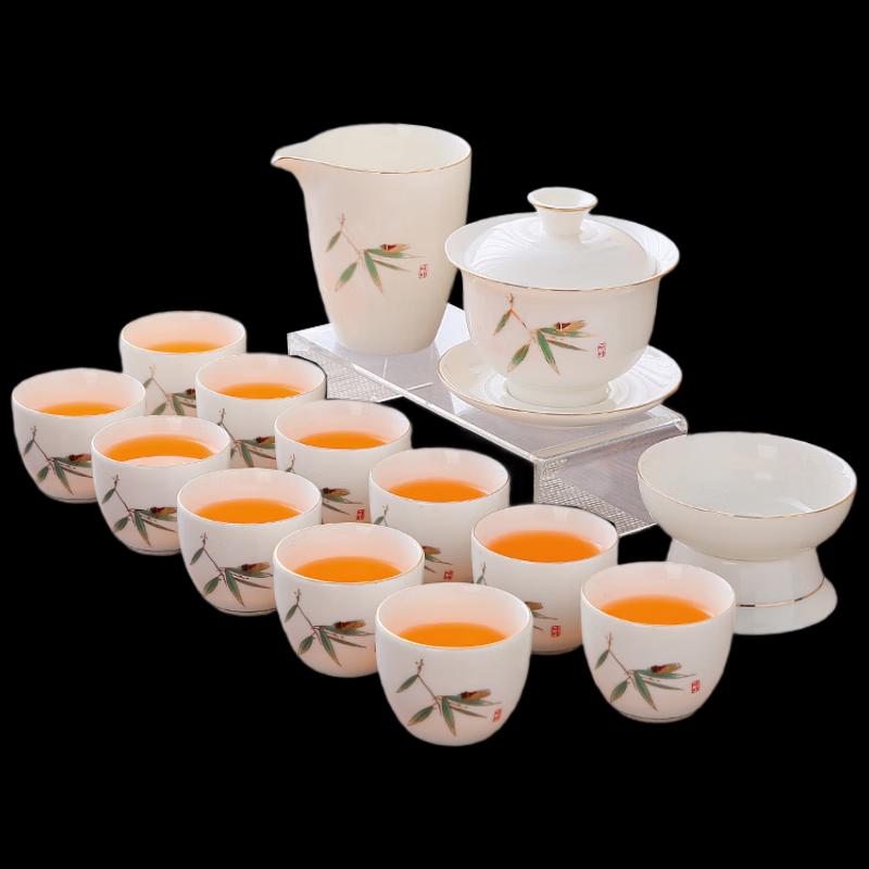 Wo Ding Mutton Fat Jade White Porcelain Kung Fu Tea Set