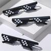 Mosaic Funny Party Glasses Festival Party Photo Props Anime Pixel Glasses Pixelated-Meme Gamer Decor Favor Funny Creative Gifts
