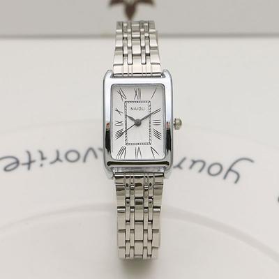 Uhren für Damen Rechteckig Römische Skala Damen Stahlarmbanduhr Modetrend Dünnes Armband Quarz-Armbanduhren Relogio Feminino