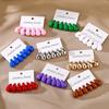 3pairs Glossy Finish Teardrop Stud Earrings Gold Plated Hanging Dangle Earring Jewelry Accessories
