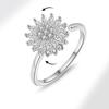 Mote Fidget Spinner Ring Angst for Kvinner Flere Krystall Solsikke Fingerringer Roter Anti Stress Zirkon Bryllupsgave