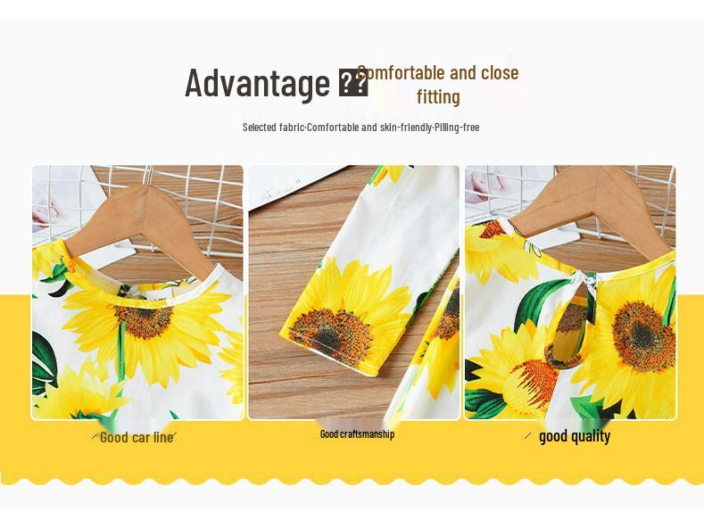 Korean Princess Long-Sleeve Floral Dress for Girls - Spring & Autumn Collection