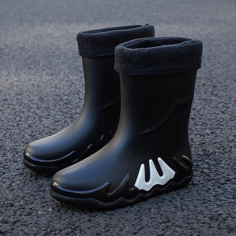 Men's Rain Boots Mid Tube Water Shoes Non-slip Waterproof Safety Work Chef Shoes Outdoor Wear-resistant Rain Boots Fishing Shoes