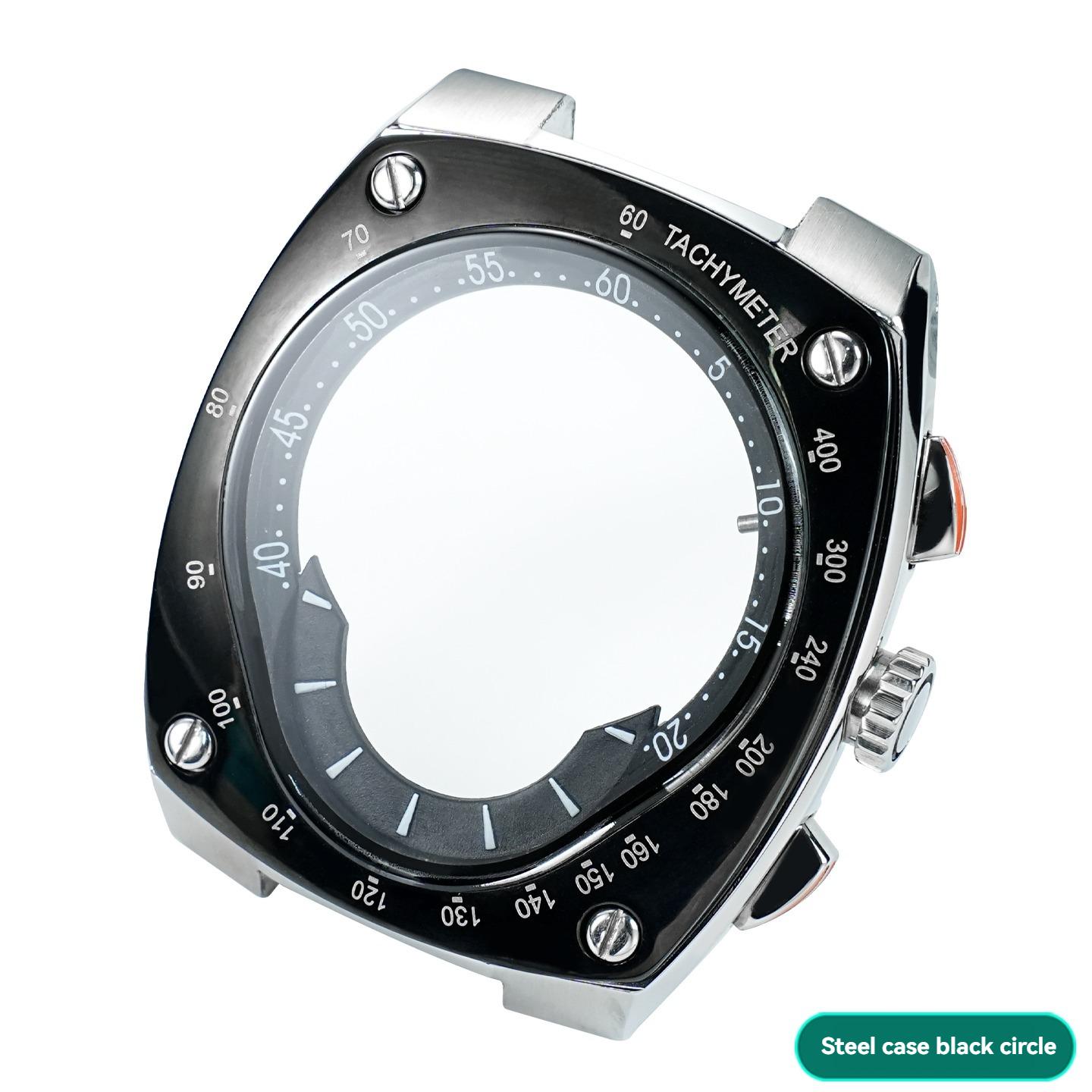 

Часы Корпус из нержавеющей стали для серии Seiko Sportura SNL017 SNA595 029P2/021P1 Модификация Черное кольцо с градуировкой со стеклянной оболочкой