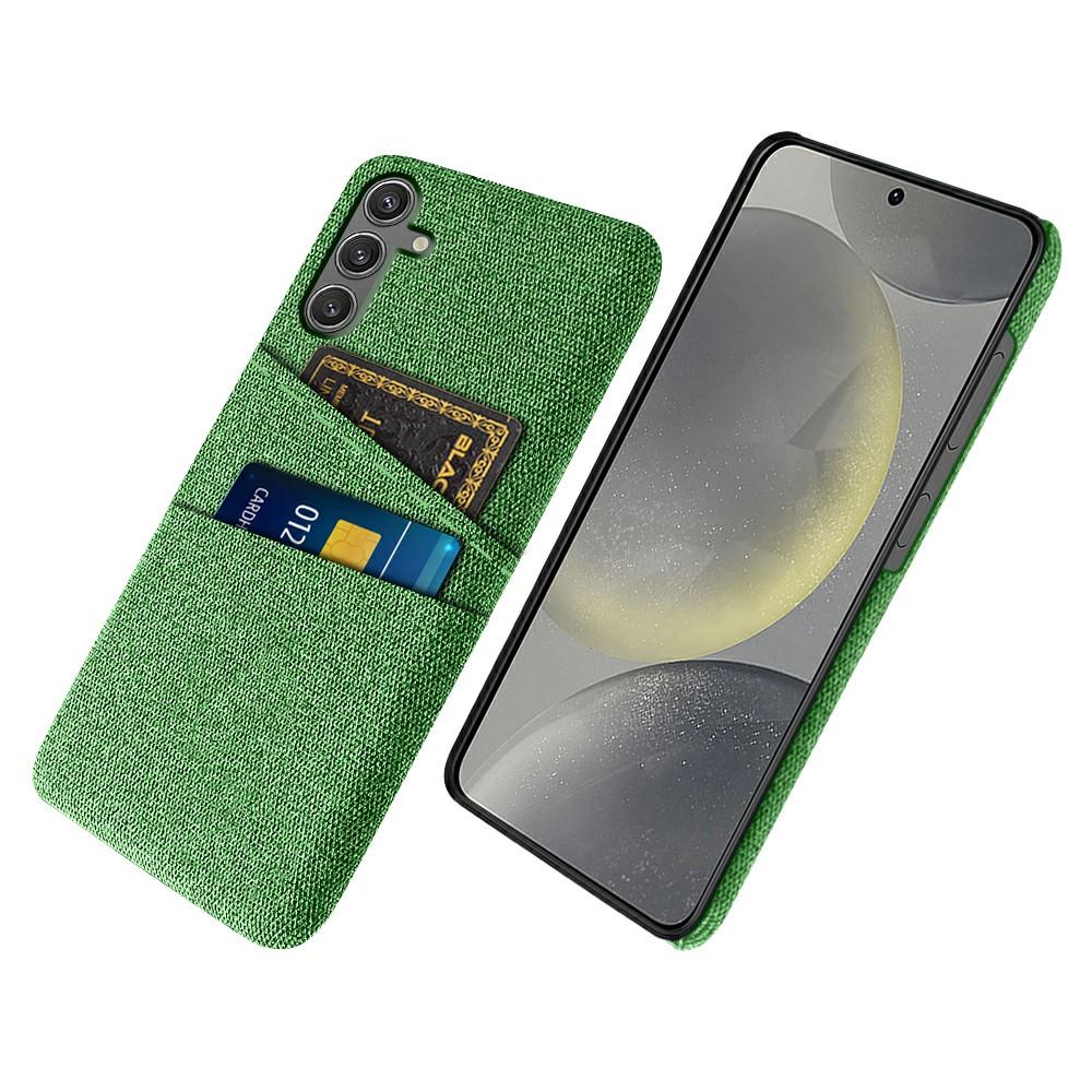 

Чехол для Samsung Galaxy S25 из ткани + Жесткая поликарбонатная крышка для телефона с двойными слотами для карт F