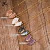 Elegant Gold-Plated Crystal Butterfly Necklace Exquisite Women's Jewelry for Parties Weddings Featuring Moonstone Labradorite