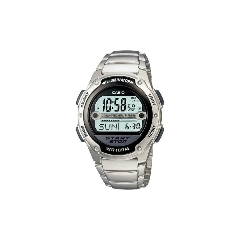 

Casio EDIFICE 100 meters waterproof electronic movement stainless steel strap Japanese and Korean watch men s watch gray dial W-756D-1A сірий колір