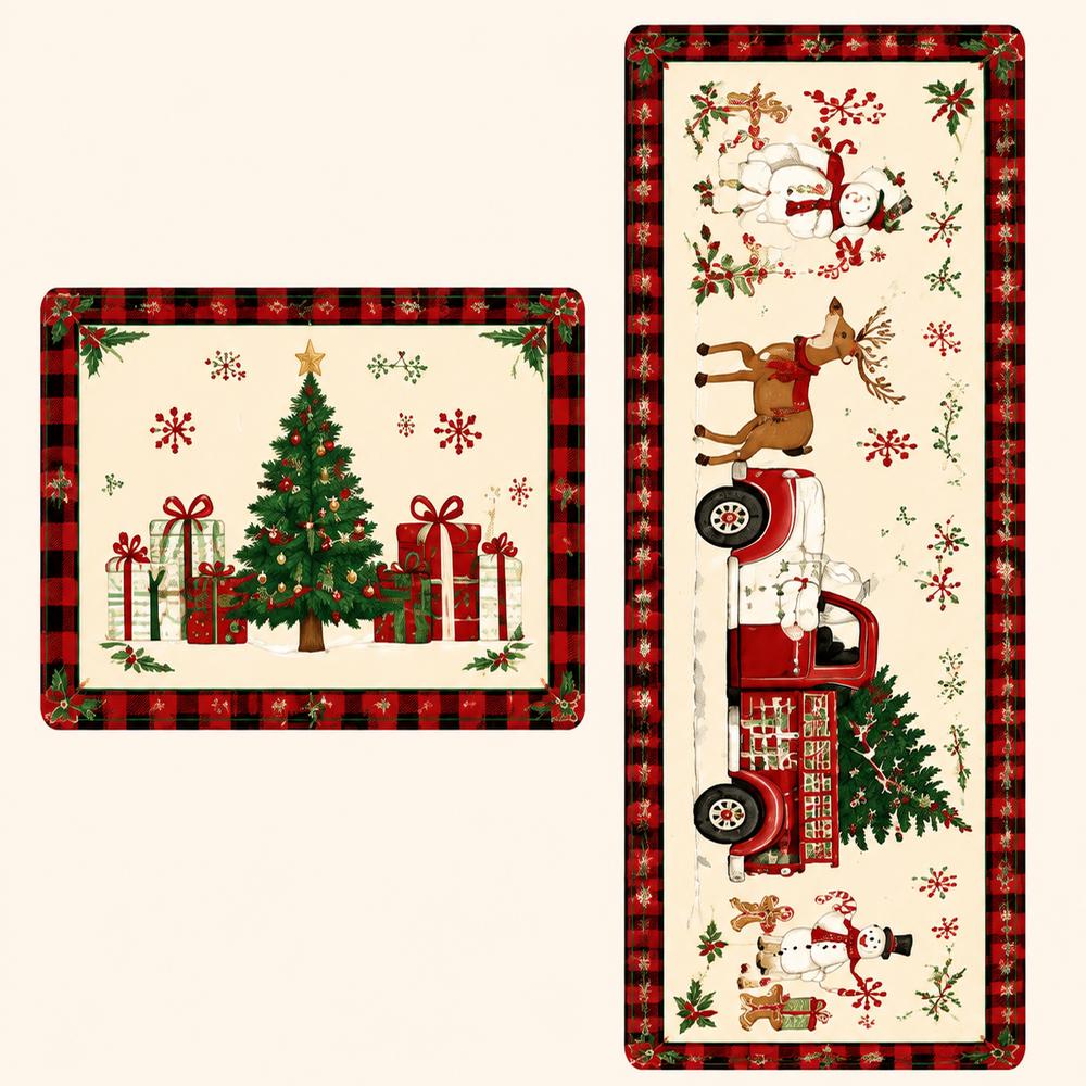 1pc/2pc Kitchen Rug Easy To Clean - Restaurant Corridor - Laundry Room - Entrance Floor Mats - Christmas Festival Decor