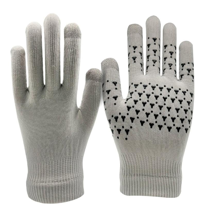 Winter Warm Gloves Cycling Gloves Mountaineering Gloves Skiing Gloves Nonslip Knitted Glove Touchscreens Ski Snow Gloves серый