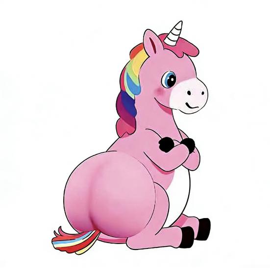 3D Horse Butt Anti-collision Sticker Cartoon Horse Decal Anxiety Stress Relief Butt Pinch Toy Adhesive Animal Decorative Sticker