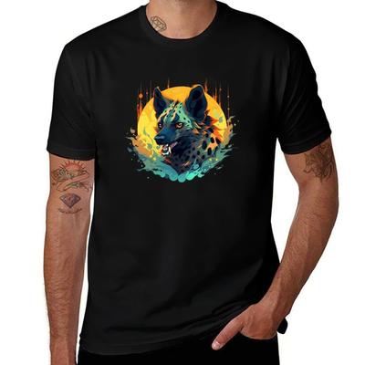 Hyena Head TShirt Casual Streetwear Short Sleeve Tee