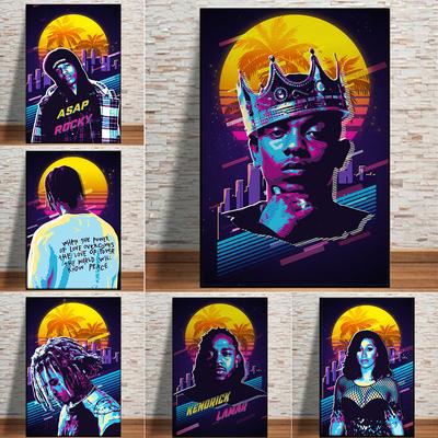Beroemde Rapper Ster Zanger Kunst Schilderij Muur Canvas Posters en Prints Moderne Figuur Portret Foto's voor Woonkamer Home Decor