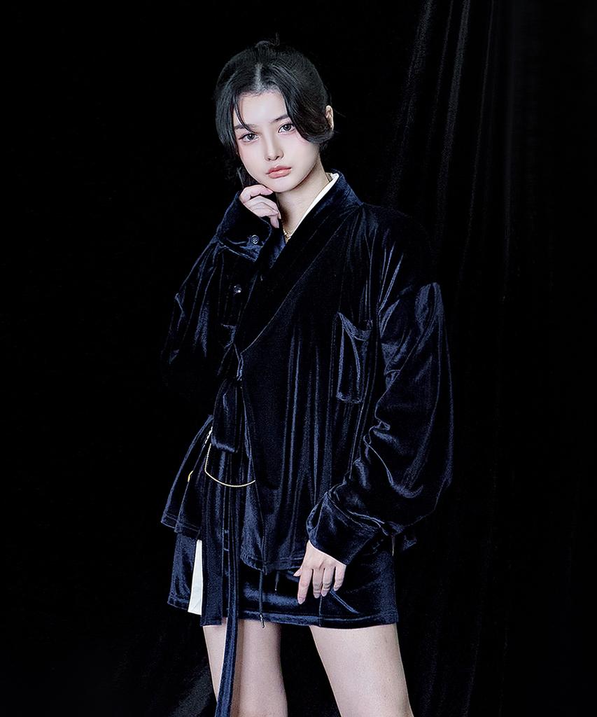 Tiemsseuli Deep Sea Velour Training Jacket And Skirt Set Navy