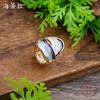 New enamel color hollow geometric line elastic ring women's fashion versatile irregular line ring