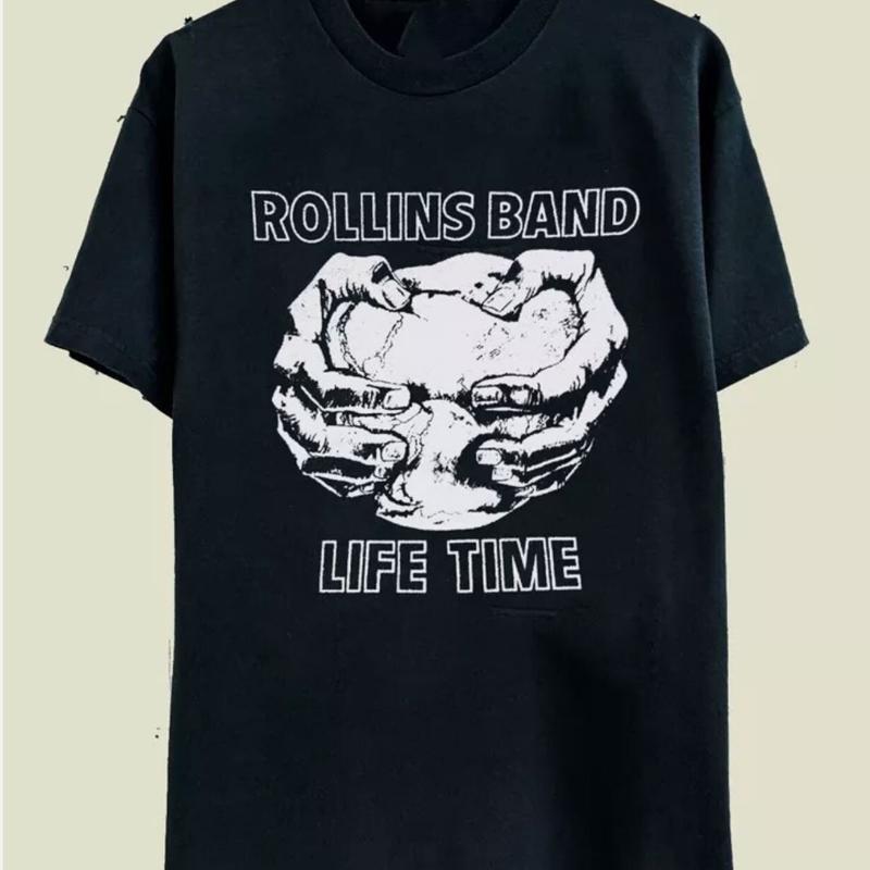 Rollins Band Life Time Black T Shirt Full Size S 5XL S разноцветный