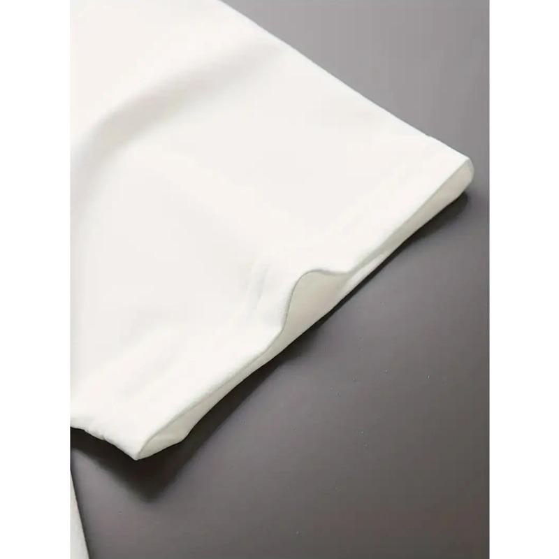 European sizes Men's Casual T-Shirt, Creative Style Letter Pattern, Short-Sleeved, Stylish and Versatile, in Spring and Summer